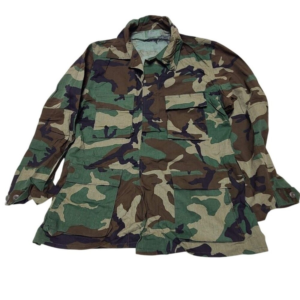 Military Coat DLA100-83-C-0408 Camouflage Combat Woodland Pattern Size L Long